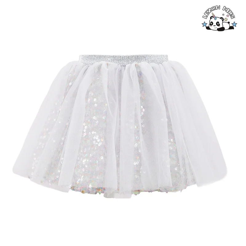 LEZONKIDS - OEM Custom Children Sparkle Party Skirt Dance Glitter Tutu Skirts Sequins Girls Skirts
